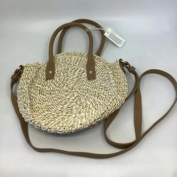Country Road Handbags - COUNTRY ROAD Natural Woven Round Mini Crossbody Bag NWT
